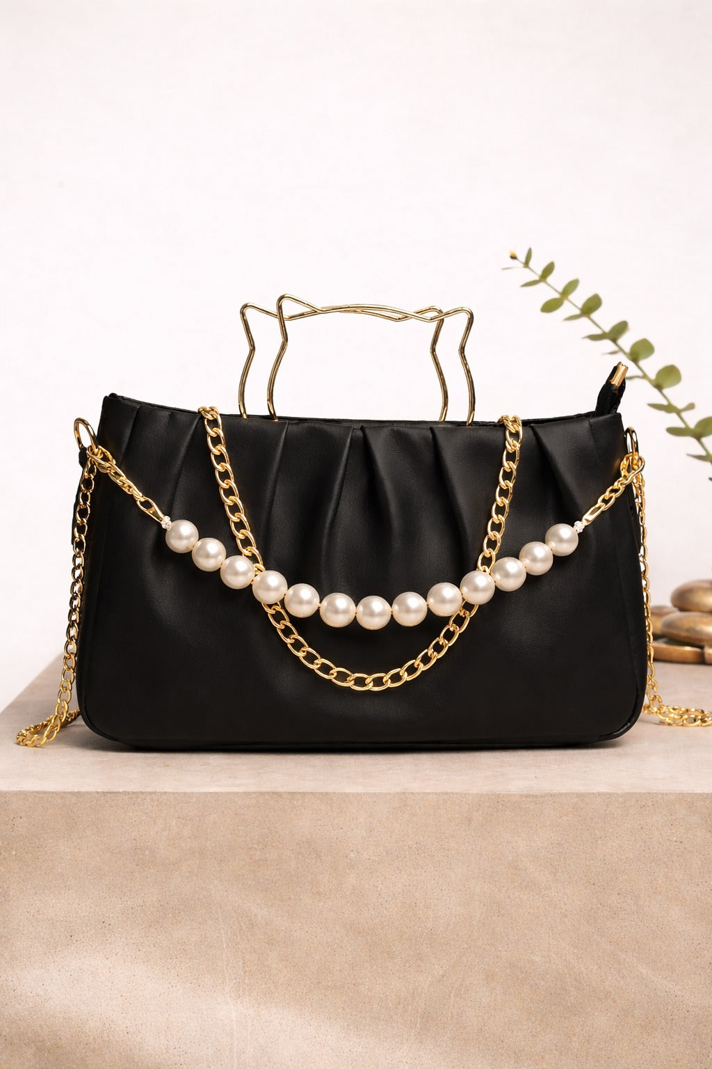THE PEARL ELEGANCE PLEATED HANDBAG.