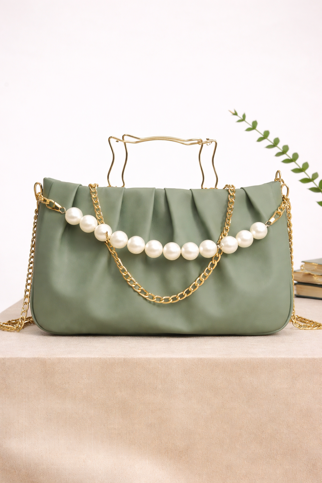 THE PEARL ELEGANCE PLEATED HANDBAG.