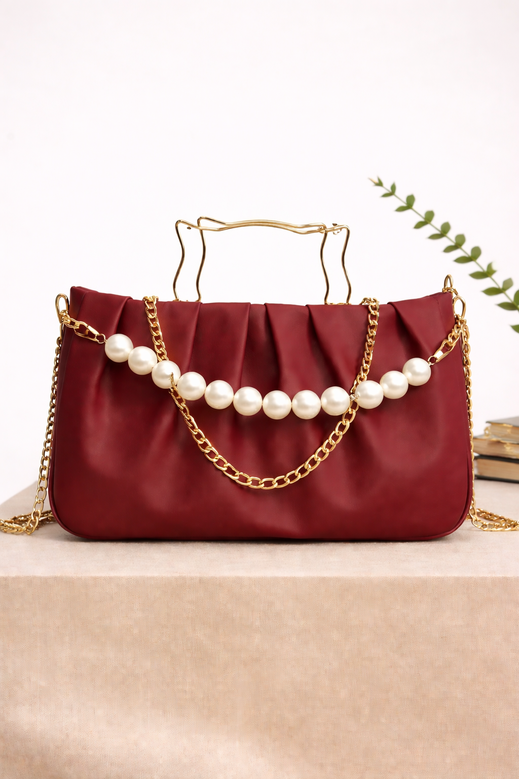THE PEARL ELEGANCE PLEATED HANDBAG.